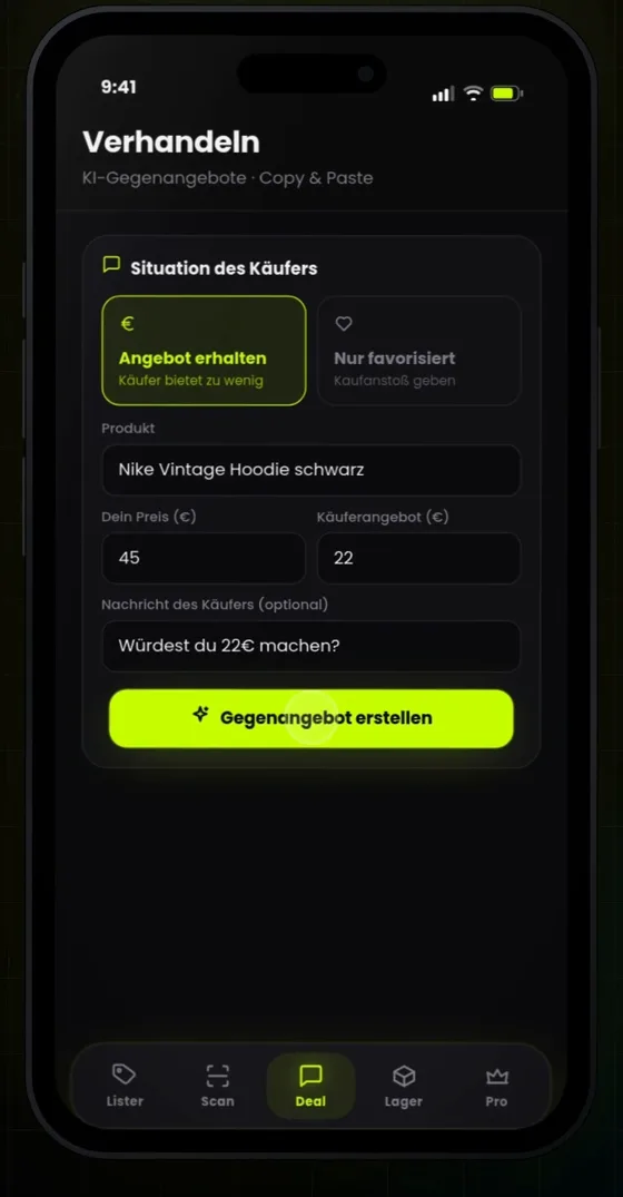 Verhandlungs-Assistent: KI-Gegenangebote